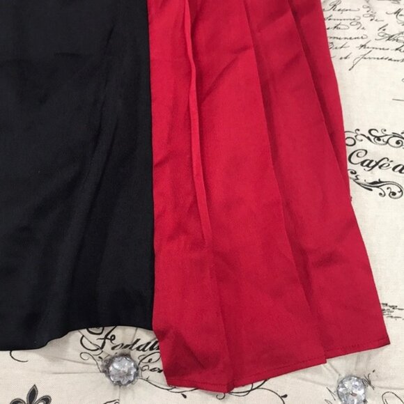 DKNY Pleated Two-tone Satin-crepe Mid Skirt Plus - Picture 9 of 11